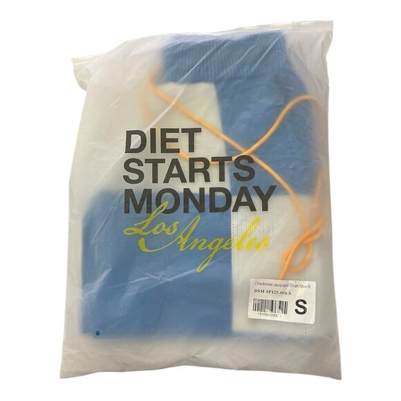 Diet Starts Monday Checkered Jacquard Shorts Blue Men's Small Los Angeles DSM - Picture 4 of 5